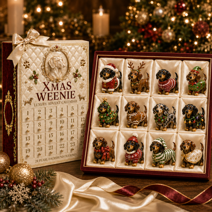 24-Day Dachshund Advent Calendar | Collectible Dog Figurine Christmas Countdown
