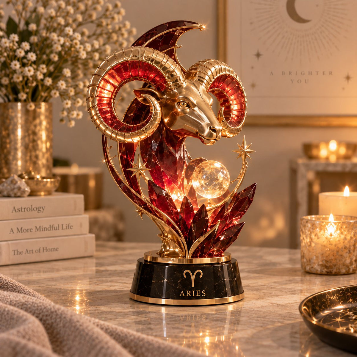 ⏳ Last Day 49% OFF – 🌙 Celestial Zodiac Sculpture | 12 Jewel-Like Zodiac Designs with Golden Details ✨