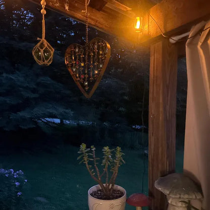 💖 Heart Wind Chime – Handcrafted Metal Garden Ornament
