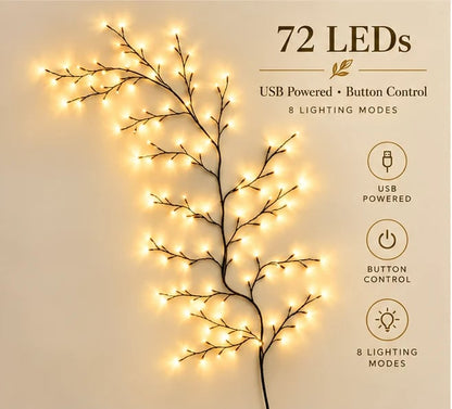 ✨ Flexible LED Branch Lights | Remote-Controlled Holiday Wall Decor(📦Buy 2 Free Shipping)