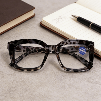 ✨👓Tortoiseshell Reading Glasses – Blue Light Blocking Oversized Square Readers
