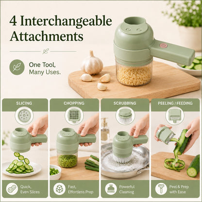 4-in-1 Cordless Handheld Food Processor & Slicer