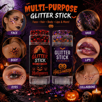 🔥Buy 1 Get 1 Free🎃Halloween Glitter Stick for Face, Hair & Body, Sparkle Makeup Accessory , Festive Party Look for Halloween Events, Festivals & Celebrations