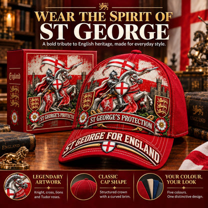 💝49% OFF - ⚔️ “St George’s Protection” – England Heritage Commemorative Cap | Cotton-Poly Blend • Detailed Embroidery • Adjustable Fit 🇦🇺 🏴