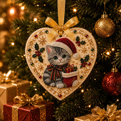 ⏳ Last Day 49% OFF – 🎄Beginner-Friendly DIY Pearl & Gem Christmas Heart Ornament Kit Collection | Complete Kit with Pearl-Style Beads, Gem Accents & Hanging Ribbon Included 💕
