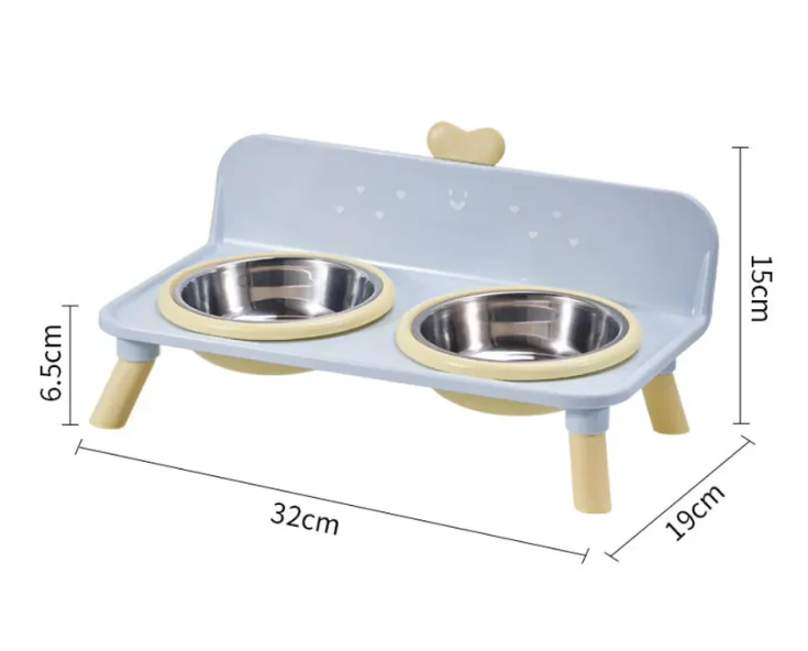 🐾 Elevated Pet Double Bowls | 4 Colors & Removable Bowls