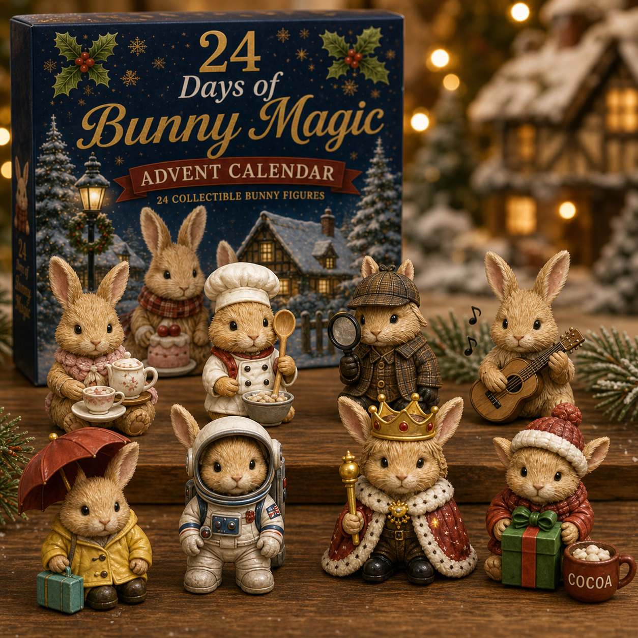 British bunny figurine details