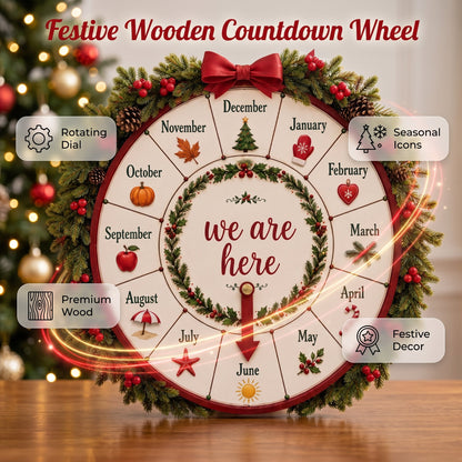 🔥HOT SALE🔥💥49% OFF 🎄 Wooden Monthly Countdown Wheel