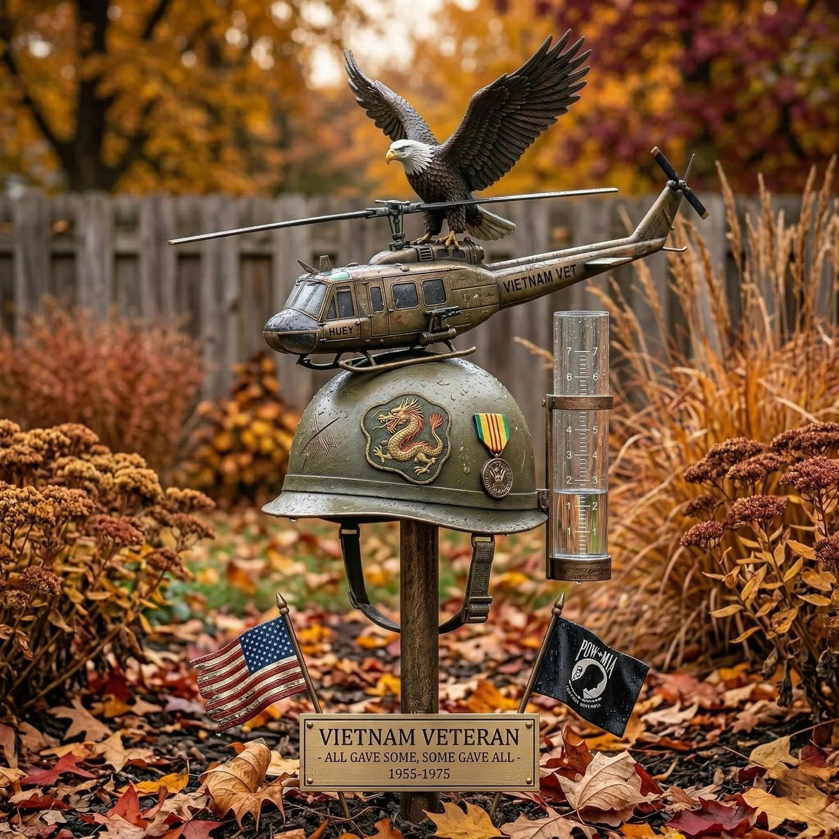 🚁Vietnam Veteran Memorial Rain Gauge
