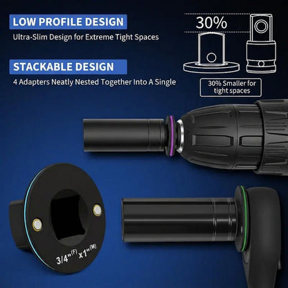 Low Profile Impact Socket Adapter Set (4-Piece)