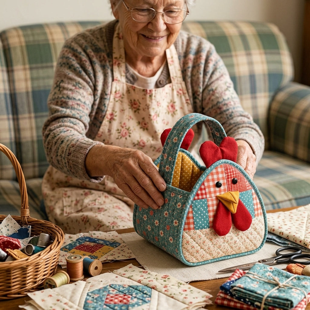 Farmhouse Chicken Basket Quilting Template Set