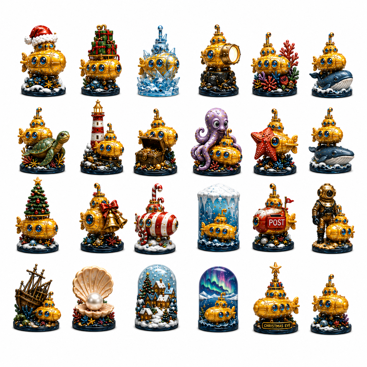 2026 Golden Submarine Christmas Advent Calendar