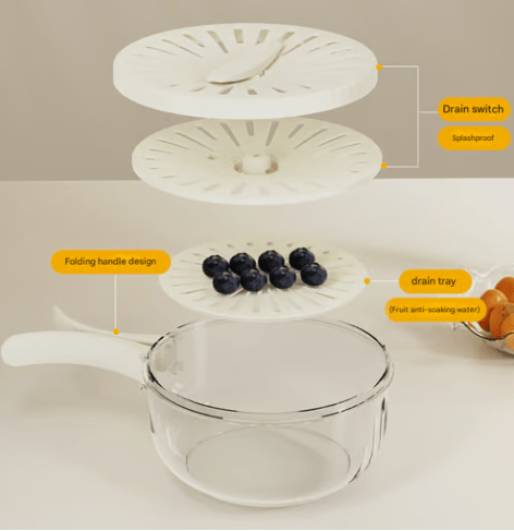 2-in-1 Draining and Preservation Basket: Simplify Washing & Storing
