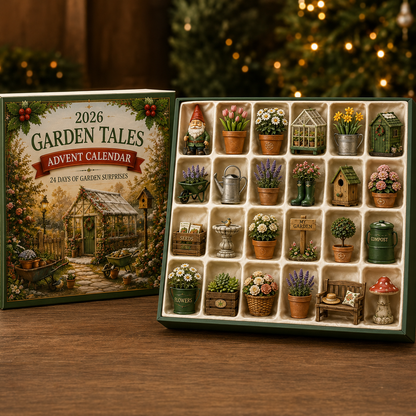 2026 Garden Tales 24-Day Advent Calendar – 24 Charming Garden Miniatures, Magical Christmas Countdown Gift Set for Garden Lovers & Collectors