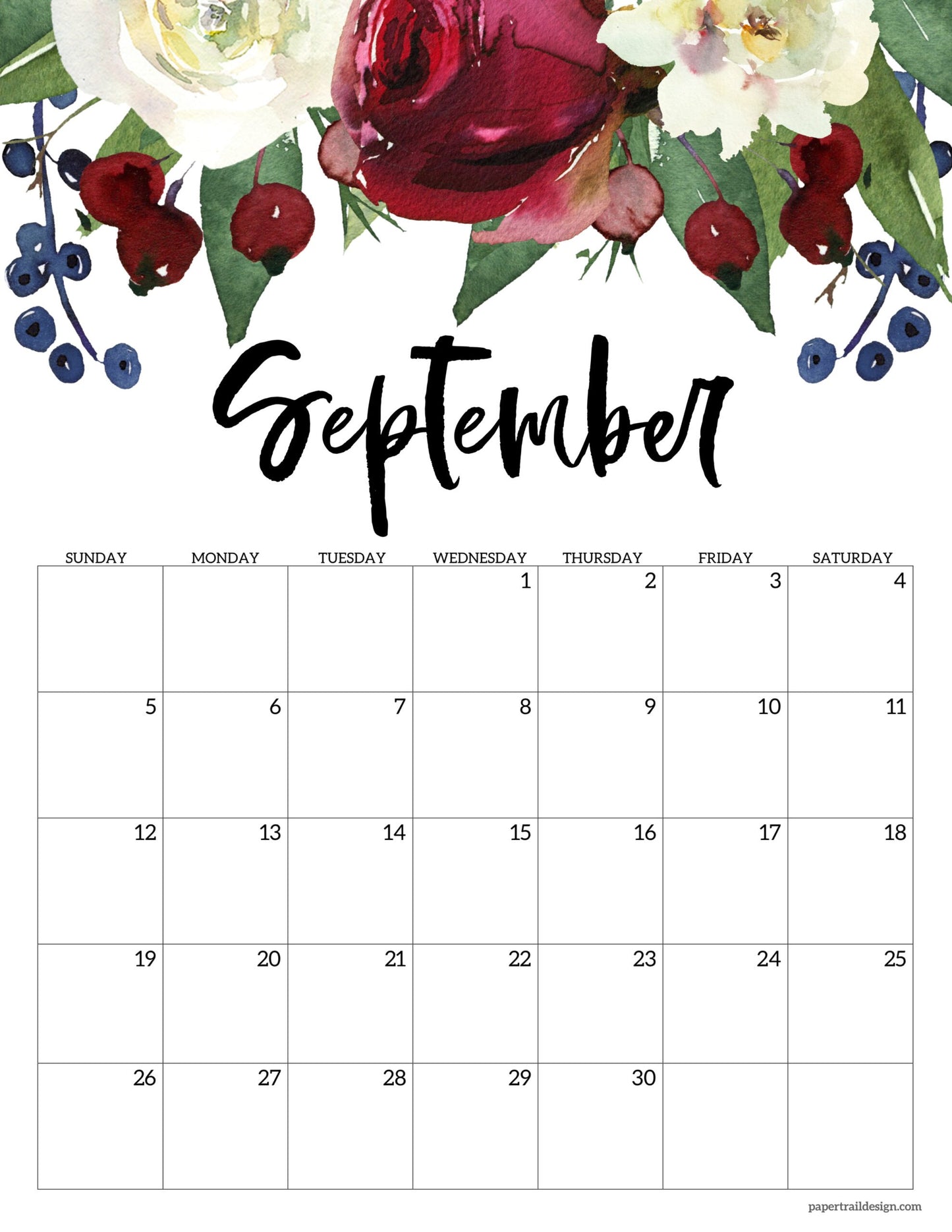 🌸 2027 Floral Calendar