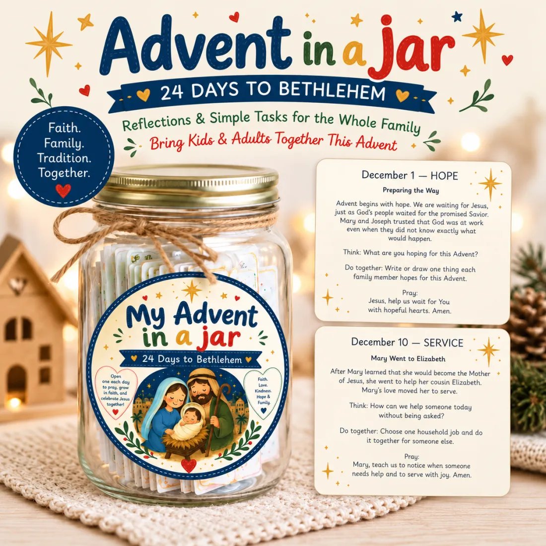 ✝️ Christian Advent in a Jar – Keep Christ at the Heart of Christmas