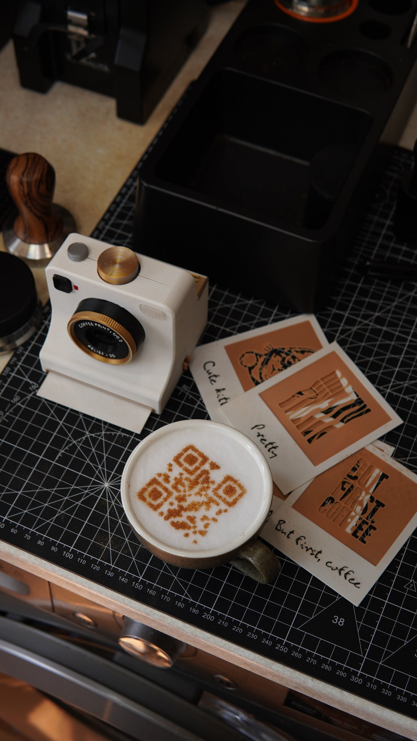 3D Printed Latte Art Camera | One-Touch Coffee Stencil Printer Kit