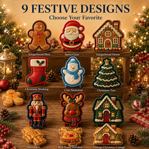 ⏳ Last Day 49% OFF – 🎄 9-Design Christmas Mini Pie Mold Collection | Reusable Embossed Molds for Shaping Detailed Santa, Snowman, Reindeer, Tree & Holiday Pies 🥧✨