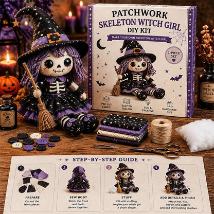 🔥HOT SALE🔥Last Day 49% OFF🎃 Patchwork Skeleton Witch Girl DIY Kit