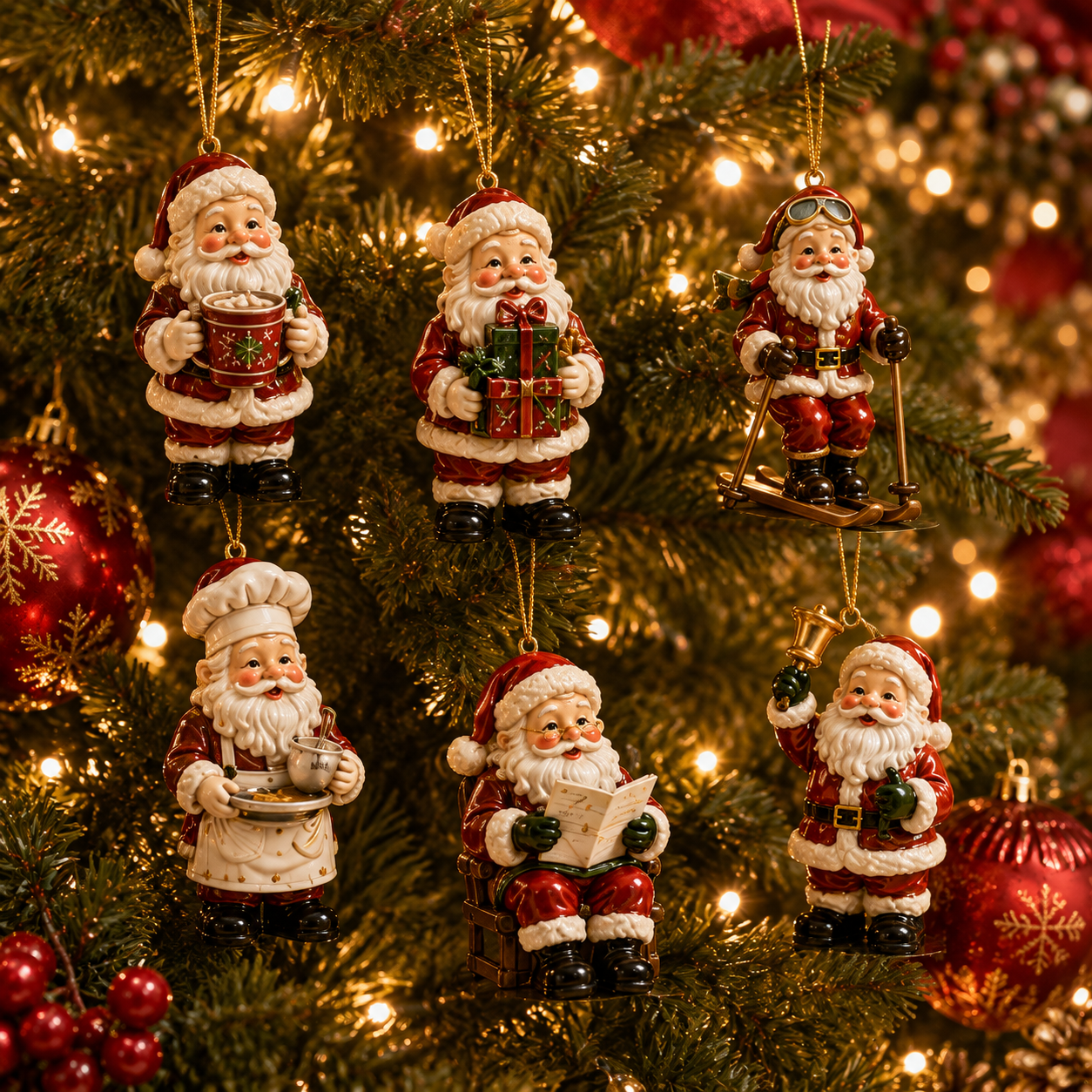 🔥24-Day Christmas Countdown Advent Calendar – Vintage Santa Series