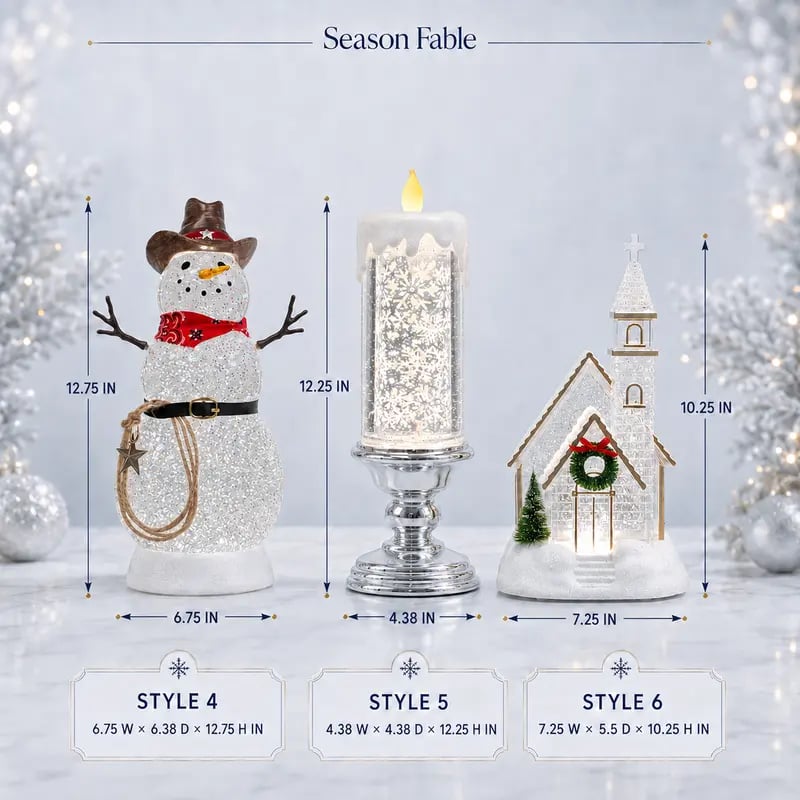 Illuminated Musical Christmas Snow Globe Lantern