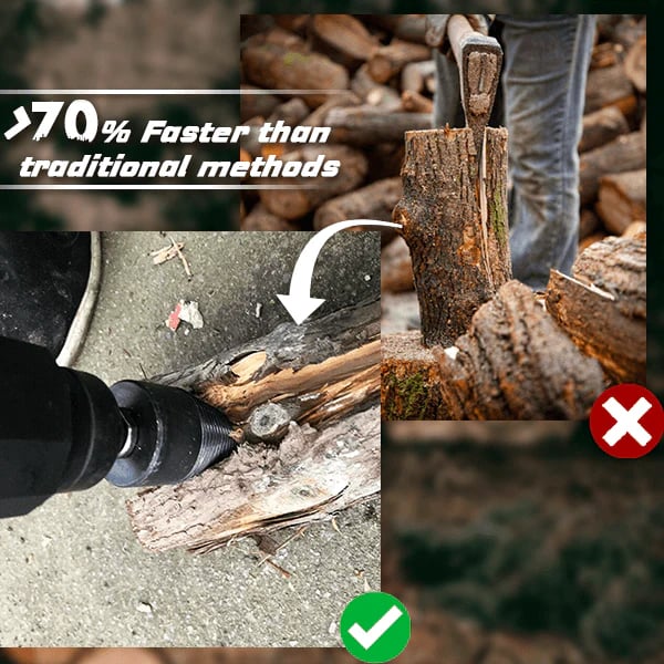 🔥LAST DAY 49% OFF🛠️⚡The Professional Upgrade for Firewood Prep. Durable Drill Set Makes Quick Work of Logs.