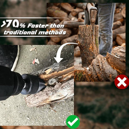 🔥LAST DAY 49% OFF🛠️⚡The Professional Upgrade for Firewood Prep. Durable Drill Set Makes Quick Work of Logs.