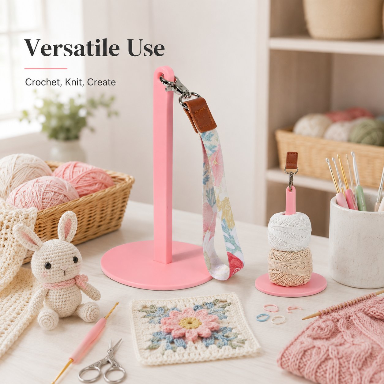 🧶 Yarn Holder Set for Crochet Lovers – Craft Anywhere Without Tangles🎉