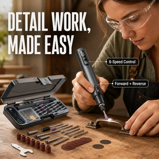 6-Speed Cordless Rotary Tool Kit with Digital Display