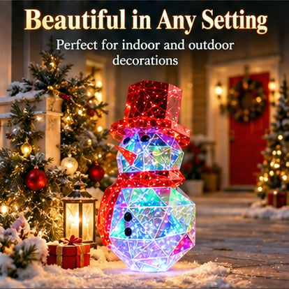 🎄✨ Magical LED Light-Up Snowman | Colorful Christmas Decoration