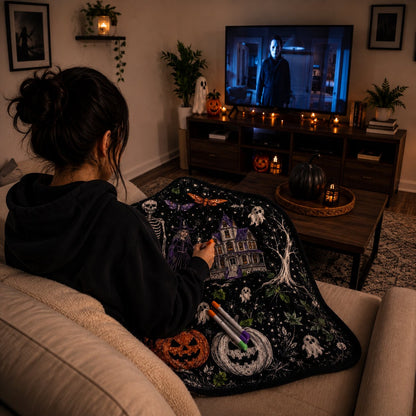 🔥Last Day 49% OFF - 🎃👻Trick Or Trace Halloween Coloring Blanket🎨(📦Buy 2 Free Shipping)