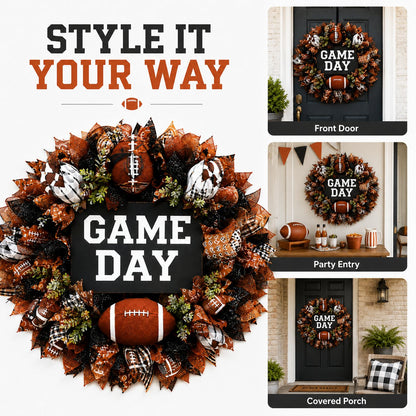 🏈 Handmade Style Football Wreath – Add Game Day Energy To Your Home