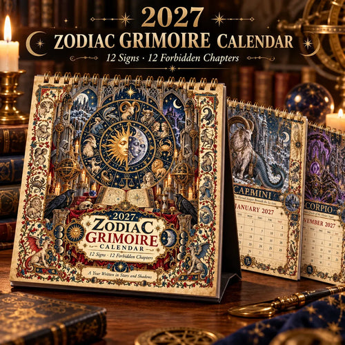 ⏳ Last Day 49% OFF – 🔮 2027 Zodiac Grimoire Desk Calendar | 12 Medieval-Inspired Zodiac Artworks for Astrology & Gothic Art Lovers ✨