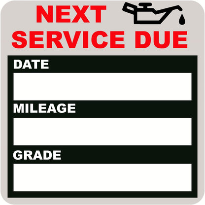 Static Cling Oil Change Reminder Stickers (100 Pack)