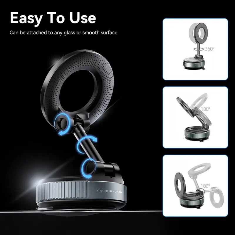 2026 Newest 360° Adjustable Vacuum Magnetic Suction Cup Phone Holder Mount