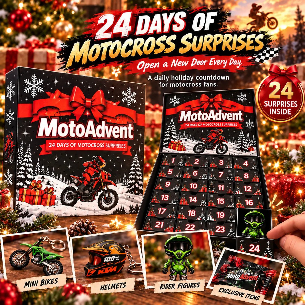 (🎁Last Day 49% OFF)🏍️Motocross Advent Calendar | 24 Days of Rider Themed Gifts