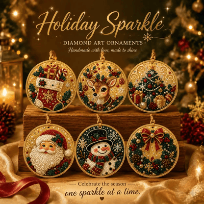 🔥Only $9.99 Last Day Promotion!🎄Christmas DIY Diamond Painting Ornaments Kit (6 PCS)🎅