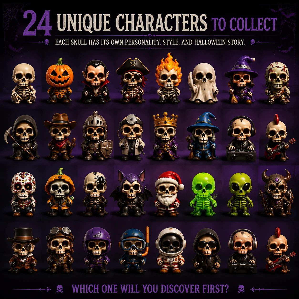 2026 Skull Halloween Advent Calendar – 24 Collectible Characters