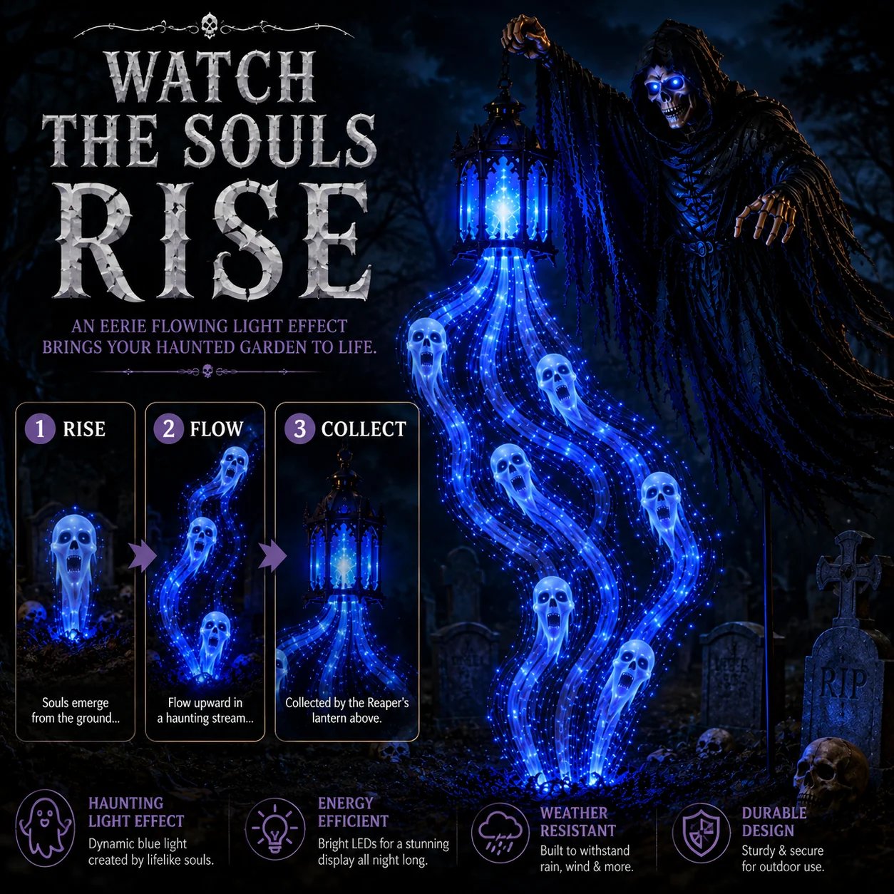 🎁Today 49% OFF🎁💀Halloween Soul Harvester Animated Garden Light