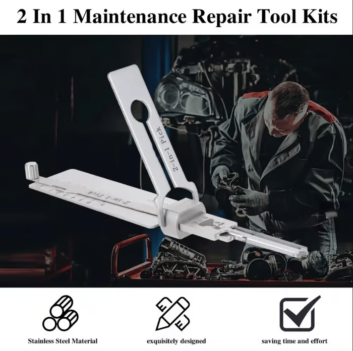 🔥HOT SALE 49% OFF⚒️Stainless Steel Master Key Decoder, SS001 Pro Lock Pick Tool for Beginners, Practical Locks for Lock Lock,Lock Pick Set（Only applicable to Flat Key Lock）