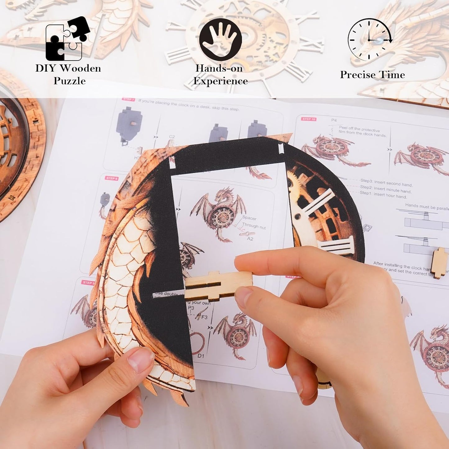 🔥2026 HOT SALE 50% OFF -🦉 DIY 3D Wooden Animal Clock Puzzle Kit🎁Buy 2 Free Shipping