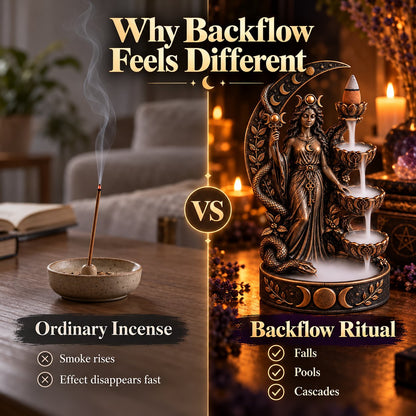 🔮 Hecate’s Key & Aphrodite’s Veil Backflow Incense Holders – Sculptural Smoke Waterfall Décor
