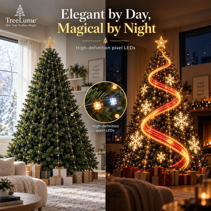 Smart App-Controlled Pixel Christmas Tree Lights, 134 Dynamic Animations & Music Sync LED Lights for Xmas Tree Decoration