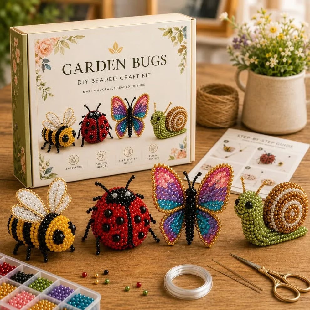 3D Beaded Animal Craft Kit – Relaxing 4-Piece DIY Set