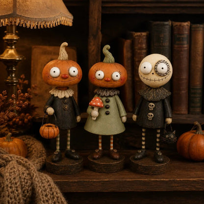 🎃Primitive Pumpkin Friends – Vintage Halloween Collectible Figurines