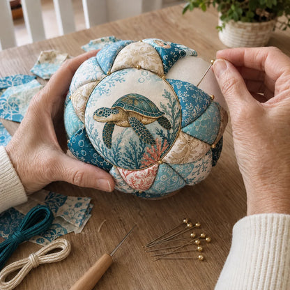 ⏳ Last Day 49% OFF – 🌊 Beginner-Friendly DIY Ocean Treasures Patchwork Ornament Kit Collection | Complete Kit with Coordinated Fabrics, Ornament Form, Coastal Accents & Step-by-Step Guide Included 💕
