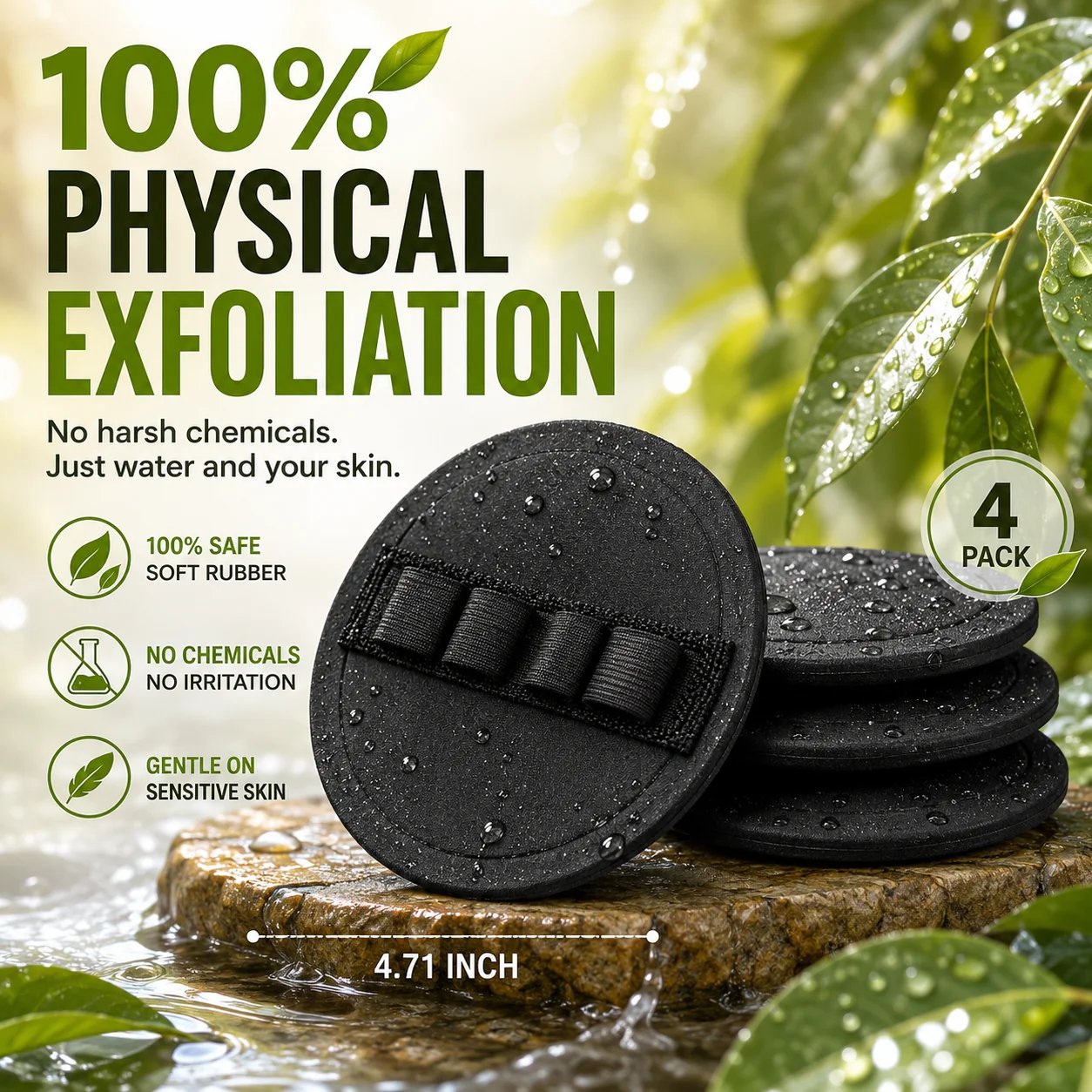 Soft Rubber Shower Scrubber for Gentle Exfoliation & Deep Cleansing