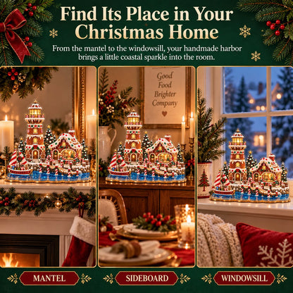 🎄 LAST DAY 49% OFF – Premium 2D Pearl Christmas Lighthouse Diamond Painting Art Kit | Luxury Flocked Canvas with Scratch-Resistant Non-Fading Pearl Beads DIY Holiday Decor 🎅⛄️❄️