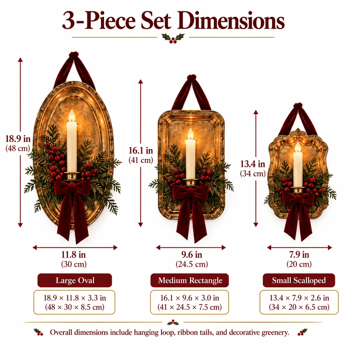 Heritage Glow Christmas Wall Candle Sconce