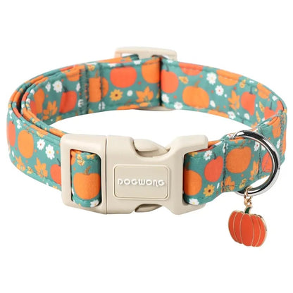 Fall Pumpkin Dog Collar | Adjustable Soft Padded Pet Collar with Pumpkin Charm 🎃🍂